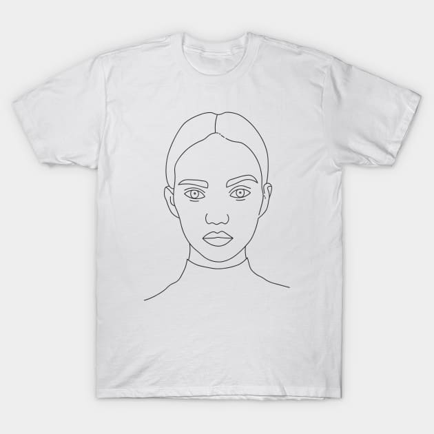 Line Drawing Portrait II T-Shirt by Alisa Galitsyna